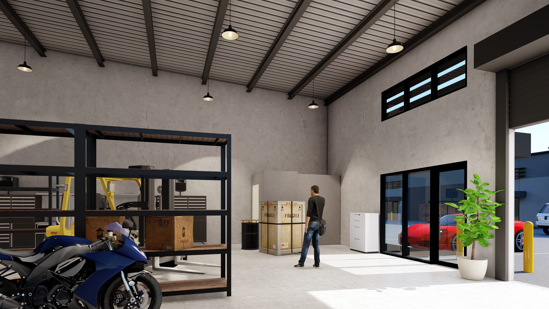 Artists impression inside warehouse